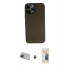 MARSİLYAN™- iPhone 13 Pro Max Kılıf Yadigar Yansıma Serisi - Siyah 6D Mat Seramik Hayalet Nano Ekran Koruyucu + Rainbow Kamera Lens Koruma Cam - MI