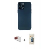 MARSİLYAN™- iPhone 13 Pro Max Kılıf Yadigar Yansıma Serisi - Siyah 6D Mat Seramik Hayalet Nano Ekran Koruyucu + Pers Alüminyum Kamera Lens - KI