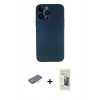 MARSİLYAN™- iPhone 13 Pro Max Kılıf Yadigar Yansıma Serisi - Siyah 6D Mat Seramik Hayalet Nano Ekran Koruyucu + Renkli Kamera Lens Koruma Cam - TU