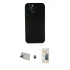 MARSİLYAN™- iPhone 13 Pro Max Kılıf Yadigar Yansıma Serisi - Siyah 6D Mat Seramik Hayalet Nano Ekran Koruyucu + Rainbow Kamera Lens Koruma Cam - BZ