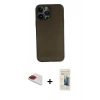 MARSİLYAN™- iPhone 13 Pro Max Kılıf Yadigar Yansıma Serisi - Siyah 6D Mat Seramik Hayalet Nano Ekran Koruyucu + Pers Alüminyum Kamera Lens - KI