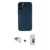 MARSİLYAN™- iPhone 13 Pro Max Kılıf Yadigar Yansıma Serisi - Siyah 6D Mat Seramik Hayalet Nano Ekran Koruyucu + Gold Pers Alüminyum Kamera Lens