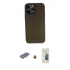 MARSİLYAN™- iPhone 13 Pro Max Kılıf Yadigar Yansıma Serisi - Siyah 6D Mat Seramik Hayalet Nano Ekran Koruyucu + Renkli Kamera Lens Koruma Cam - YL
