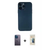 MARSİLYAN™- iPhone 13 Pro Max Kılıf Yadigar Yansıma Serisi - Siyah 6D Mat Seramik Hayalet Nano Ekran Koruyucu + Neon Fosforlu Kamera Lens - MI