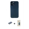 MARSİLYAN™- iPhone 13 Pro Max Kılıf Yadigar Yansıma Serisi - Siyah 6D Mat Seramik Hayalet Nano Ekran Koruyucu + Renkli Kamera Lens Koruma Cam - YL