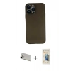 MARSİLYAN™- iPhone 13 Pro Max Kılıf Yadigar Yansıma Serisi - Siyah 6D Mat Seramik Hayalet Nano Ekran Koruyucu + Rainbow Kamera Lens Koruma Cam - BZ