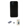 MARSİLYAN™- iPhone 13 Pro Max Kılıf Yadigar Yansıma Serisi - Siyah 6D Mat Seramik Hayalet Nano Ekran Koruyucu + Renkli Kamera Lens Koruma Cam - MI