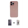 MARSİLYAN™- iPhone 13 Pro Max Kılıf Yadigar Yansıma Serisi - Siyah Bilvis 3D Cam Ekran Koruyucu + Neon Fosforlu Kamera Lens - BZ