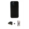 MARSİLYAN™- iPhone 13 Pro Max Kılıf Yadigar Yansıma Serisi - Siyah Bilvis 3D Cam Ekran Koruyucu + Raze Metal Kamera Lens - GD