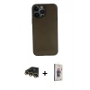 MARSİLYAN™- iPhone 13 Pro Max Kılıf Yadigar Yansıma Serisi - Siyah Bilvis 3D Cam Ekran Koruyucu + Raze Metal Kamera Lens - GD