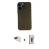 MARSİLYAN™- iPhone 13 Pro Max Kılıf Yadigar Yansıma Serisi - Siyah Bilvis 3D Cam Ekran Koruyucu + Kırmızı Pers Alüminyum Kamera Lens