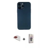 MARSİLYAN™- iPhone 13 Pro Max Kılıf Yadigar Yansıma Serisi - Siyah Bilvis 3D Cam Ekran Koruyucu + Kırmızı Pers Alüminyum Kamera Lens
