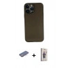 MARSİLYAN™- iPhone 13 Pro Max Kılıf Yadigar Yansıma Serisi - Siyah Bilvis 3D Cam Ekran Koruyucu + Renkli Kamera Lens Koruma Cam - MI