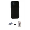 MARSİLYAN™- iPhone 13 Pro Max Kılıf Yadigar Yansıma Serisi - Siyah Bilvis 3D Cam Ekran Koruyucu + Renkli Kamera Lens Koruma Cam - MI