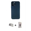 MARSİLYAN™- iPhone 13 Pro Max Kılıf Yadigar Yansıma Serisi - Siyah Bilvis 3D Cam Ekran Koruyucu + Rainbow Kamera Lens Koruma Cam - MR