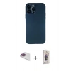 MARSİLYAN™- iPhone 13 Pro Max Kılıf Yadigar Yansıma Serisi - Siyah Bilvis 3D Cam Ekran Koruyucu + Pers Alüminyum Kamera Lens - GI