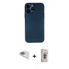 MARSİLYAN™- iPhone 13 Pro Max Kılıf Yadigar Yansıma Serisi - Siyah Bilvis 3D Cam Ekran Koruyucu + Pers Alüminyum Kamera Lens - SABE