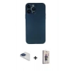 MARSİLYAN™- iPhone 13 Pro Max Kılıf Yadigar Yansıma Serisi - Siyah Bilvis 3D Cam Ekran Koruyucu + Pers Alüminyum Kamera Lens - LT