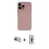 MARSİLYAN™- iPhone 13 Pro Max Kılıf Yadigar Yansıma Serisi - Siyah Bilvis 3D Cam Ekran Koruyucu + Rainbow Kamera Lens Koruma Cam - MI
