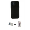 MARSİLYAN™- iPhone 13 Pro Max Kılıf Yadigar Yansıma Serisi - Siyah Bilvis 3D Cam Ekran Koruyucu + Rainbow Kamera Lens Koruma Cam - MI