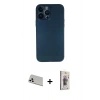MARSİLYAN™- iPhone 13 Pro Max Kılıf Yadigar Yansıma Serisi - Siyah Bilvis 3D Cam Ekran Koruyucu + Rainbow Kamera Lens Koruma Cam - BZ