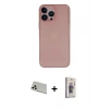 MARSİLYAN™- iPhone 13 Pro Max Kılıf Yadigar Yansıma Serisi - Siyah Bilvis 3D Cam Ekran Koruyucu + Rainbow Kamera Lens Koruma Cam - BZ