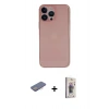 MARSİLYAN™- iPhone 13 Pro Max Kılıf Yadigar Yansıma Serisi - Siyah Bilvis 3D Cam Ekran Koruyucu + Renkli Kamera Lens Koruma Cam - PE