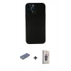 MARSİLYAN™- iPhone 13 Pro Max Kılıf Yadigar Yansıma Serisi - Siyah Bilvis 3D Cam Ekran Koruyucu + Renkli Kamera Lens Koruma Cam - YL