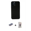MARSİLYAN™- iPhone 13 Pro Max Kılıf Yadigar Yansıma Serisi - Siyah Bilvis 3D Cam Ekran Koruyucu + Renkli Kamera Lens Koruma Cam - TU