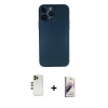 MARSİLYAN™- iPhone 13 Pro Max Kılıf Yadigar Yansıma Serisi - Siyah Bilvis 3D Mat Cam Ekran Koruyucu + Gold Shine Kamera Lens