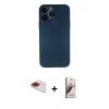 MARSİLYAN™- iPhone 13 Pro Max Kılıf Yadigar Yansıma Serisi - Siyah Bilvis 3D Mat Cam Ekran Koruyucu + Kırmızı Pers Alüminyum Kamera Lens
