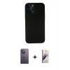 MARSİLYAN™- iPhone 13 Pro Max Kılıf Yadigar Yansıma Serisi - Siyah Bilvis 3D Mat Cam Ekran Koruyucu + Neon Fosforlu Kamera Lens - BZ