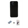MARSİLYAN™- iPhone 13 Pro Max Kılıf Yadigar Yansıma Serisi - Siyah Bilvis 3D Mat Cam Ekran Koruyucu + Shine Kamera Lens Koruma Cam - PE