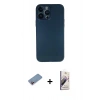 MARSİLYAN™- iPhone 13 Pro Max Kılıf Yadigar Yansıma Serisi - Siyah Bilvis 3D Mat Cam Ekran Koruyucu + Shine Kamera Lens Koruma Cam - PE