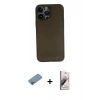 MARSİLYAN™- iPhone 13 Pro Max Kılıf Yadigar Yansıma Serisi - Siyah Bilvis 3D Mat Cam Ekran Koruyucu + Shine Kamera Lens Koruma Cam - PE