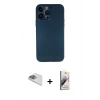 MARSİLYAN™- iPhone 13 Pro Max Kılıf Yadigar Yansıma Serisi - Siyah Bilvis 3D Mat Cam Ekran Koruyucu + Pers Alüminyum Kamera Lens - SABE
