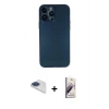 MARSİLYAN™- iPhone 13 Pro Max Kılıf Yadigar Yansıma Serisi - Siyah Bilvis 3D Mat Cam Ekran Koruyucu + Pers Alüminyum Kamera Lens - LT