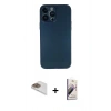 MARSİLYAN™- iPhone 13 Pro Max Kılıf Yadigar Yansıma Serisi - Siyah Bilvis 3D Mat Cam Ekran Koruyucu + Pers Alüminyum Kamera Lens - GD