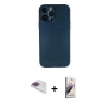 MARSİLYAN™- iPhone 13 Pro Max Kılıf Yadigar Yansıma Serisi - Siyah Bilvis 3D Mat Cam Ekran Koruyucu + Pers Alüminyum Kamera Lens - GI