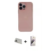 MARSİLYAN™- iPhone 13 Pro Max Kılıf Yadigar Yansıma Serisi - Siyah Bilvis 3D Mat Cam Ekran Koruyucu + Rainbow Kamera Lens Koruma Cam - BZ