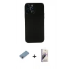 MARSİLYAN™- iPhone 13 Pro Max Kılıf Yadigar Yansıma Serisi - Siyah Bilvis 3D Mat Cam Ekran Koruyucu + Shine Kamera Lens Koruma Cam - GI