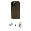 MARSİLYAN™- iPhone 13 Pro Max Kılıf Yadigar Yansıma Serisi - Siyah Bilvis 3D Mat Cam Ekran Koruyucu + Shine Kamera Lens Koruma Cam - MI