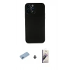 MARSİLYAN™- iPhone 13 Pro Max Kılıf Yadigar Yansıma Serisi - Siyah Bilvis 3D Mat Cam Ekran Koruyucu + Shine Kamera Lens Koruma Cam - MI