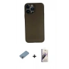 MARSİLYAN™- iPhone 13 Pro Max Kılıf Yadigar Yansıma Serisi - Siyah Bilvis 3D Mat Cam Ekran Koruyucu + Shine Kamera Lens Koruma Cam - GI