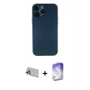 MARSİLYAN™- iPhone 13 Pro Max Kılıf Yadigar Yansıma Serisi - Siyah Bilvis 5in1 3D Magic Cam Ekran Koruyucu + Rainbow Kamera Lens Koruma Cam - REGD