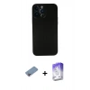 MARSİLYAN™- iPhone 13 Pro Max Kılıf Yadigar Yansıma Serisi - Siyah Bilvis 5in1 3D Magic Cam Ekran Koruyucu + Shine Kamera Lens Koruma Cam - PE
