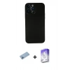 MARSİLYAN™- iPhone 13 Pro Max Kılıf Yadigar Yansıma Serisi - Siyah Bilvis 5in1 3D Magic Cam Ekran Koruyucu + Shine Kamera Lens Koruma Cam - MI