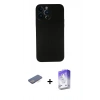 MARSİLYAN™- iPhone 13 Pro Max Kılıf Yadigar Yansıma Serisi - Siyah Bilvis 5in1 3D Magic Cam Ekran Koruyucu + Renkli Kamera Lens Koruma Cam - MI