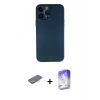 MARSİLYAN™- iPhone 13 Pro Max Kılıf Yadigar Yansıma Serisi - Siyah Bilvis 5in1 3D Magic Cam Ekran Koruyucu + Renkli Kamera Lens Koruma Cam - MI