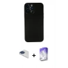 MARSİLYAN™- iPhone 13 Pro Max Kılıf Yadigar Yansıma Serisi - Siyah Bilvis 5in1 3D Magic Cam Ekran Koruyucu + Pers Alüminyum Kamera Lens - LT